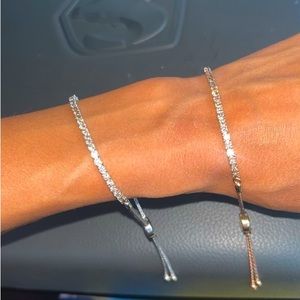 14k Rose Gold And White Gold Levian Tennis Bolo bracelets Gently Worn